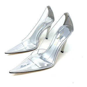 Good American Cinder-Rella Pumps Size 8 Glass GA275P-X